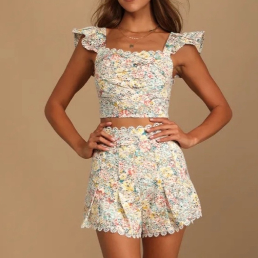 Lulu’s Sweeter Than Ever Crop and Short Matching Set